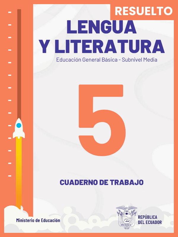 cuaderno de trabajo resuelto de lengua y literatura para quinto grado de Educación General Básica EGB