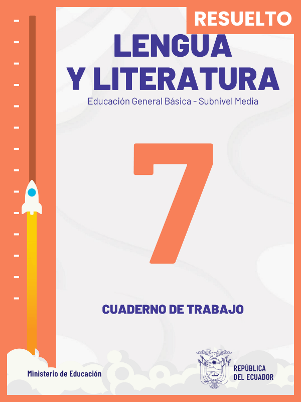 cuaderno de trabajo resuelto de lengua y literatura para séptimo grado de Educación General Básica EGB