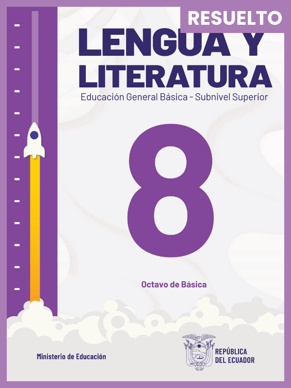 libro resuelto de lengua y literatura uno octavo grado de Educación General Básica EGB