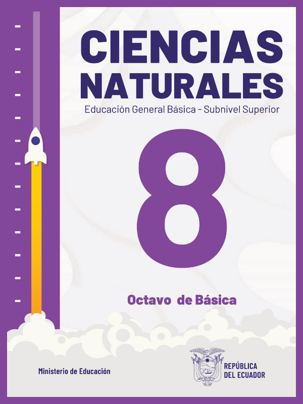 portada del libro de ciencias naturales para octavo grado de Educación General Básica EGB