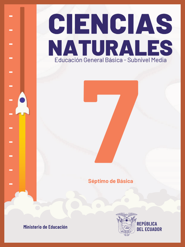 portada del libro de ciencias naturales para séptimo grado de Educación General Básica EGB