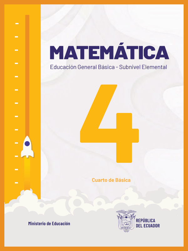 portada del libro de matemáticas cuarto grado de Educación General Básica EGB