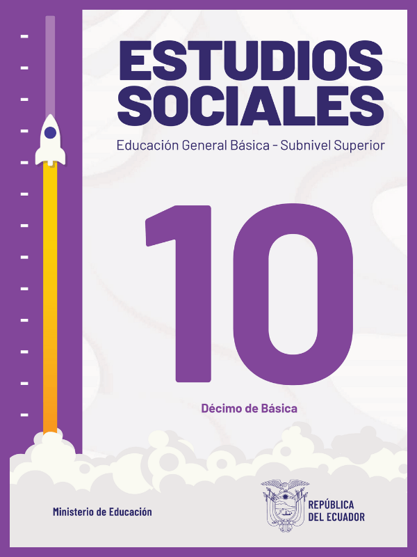 portada del libro de estudios sociales para décimo grado de Educación General Básica EGB