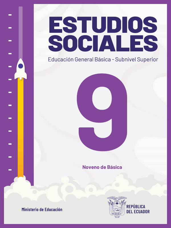 portada del libro de estudios sociales para noveno grado de Educación General Básica EGB
