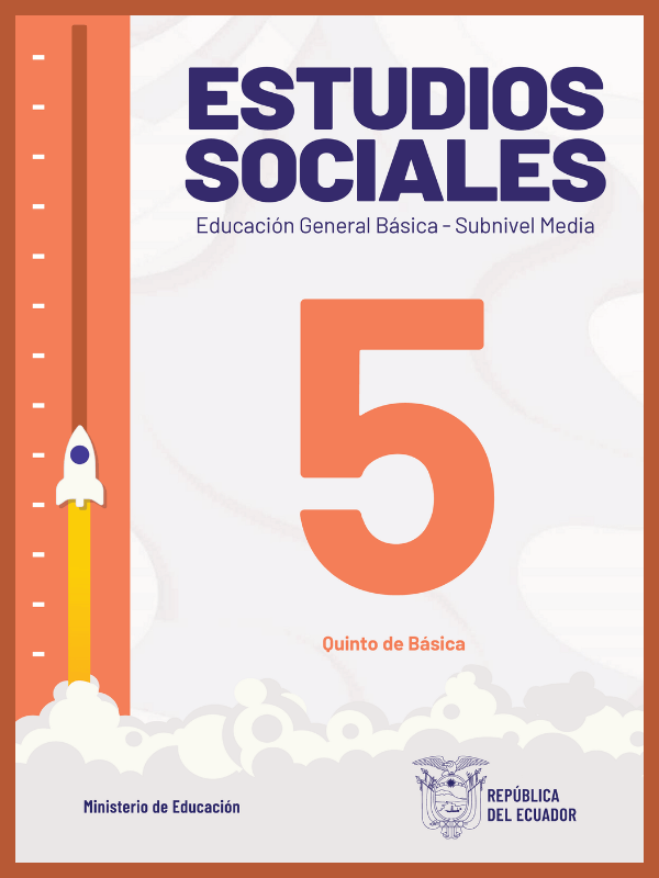 portada del libro de estudios sociales quinto grado de Educación General Básica EGB