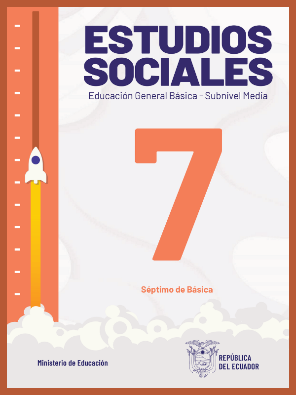 portada del libro de estudios sociales para séptimo grado de Educación General Básica EGB