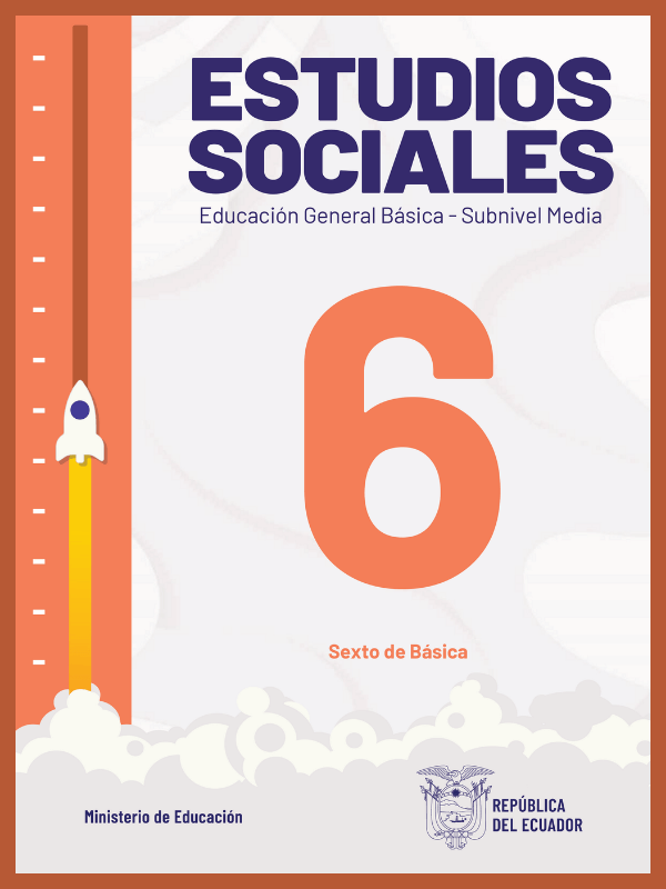 portada del libro de estudios sociales para sexto grado de Educación General Básica EGB