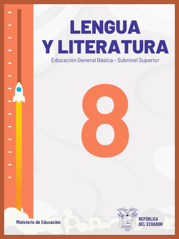 portada del libro de lengua y literatura dos octavo grado de Educación General Básica EGB